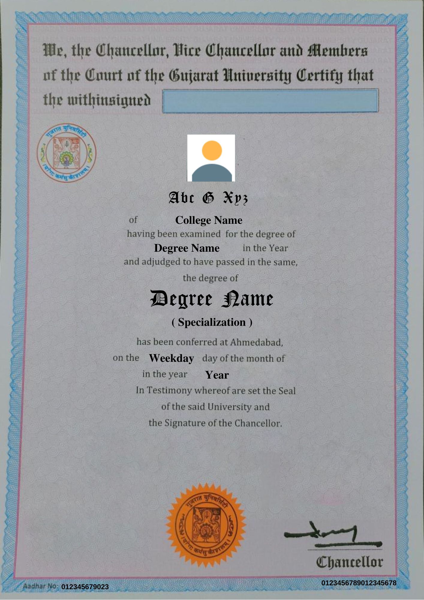 university degree certificate